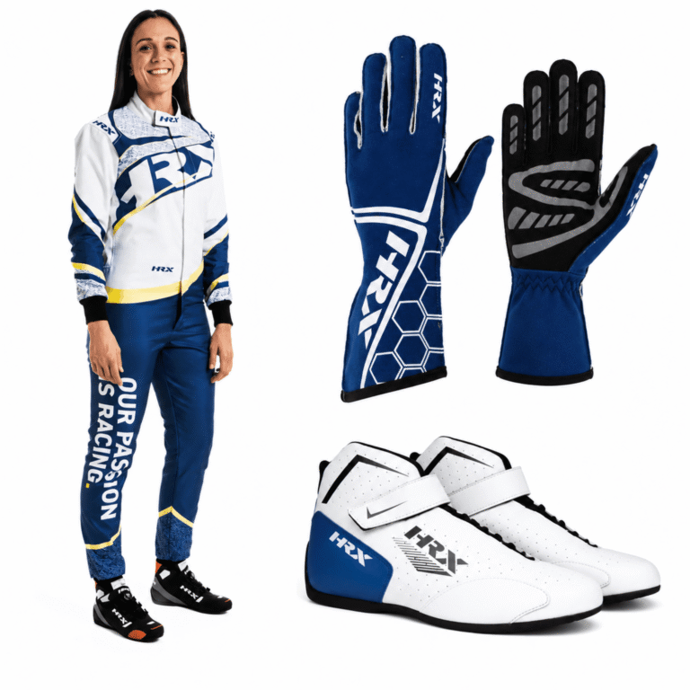 Premium Blue & White HRX Karting Gear | Racing Apparel & Accessories