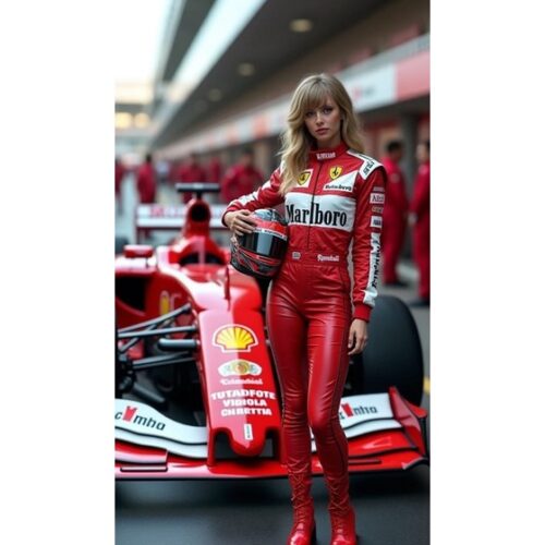Red and White Go Kart Racing Suit Women Digital Printed With Customize Sizing 