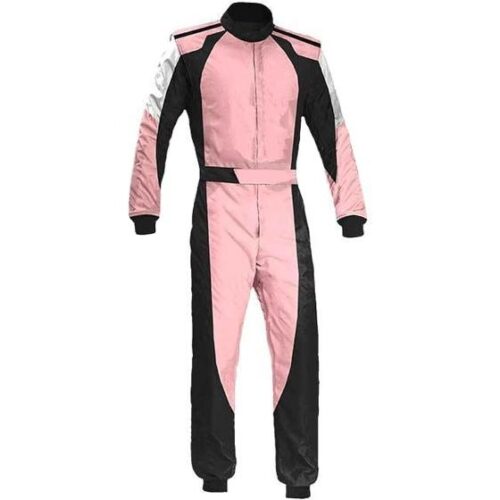 2025 Pink & Black Custom Karting Suit – Tailored Fit with Premium Safety & Stylish Design