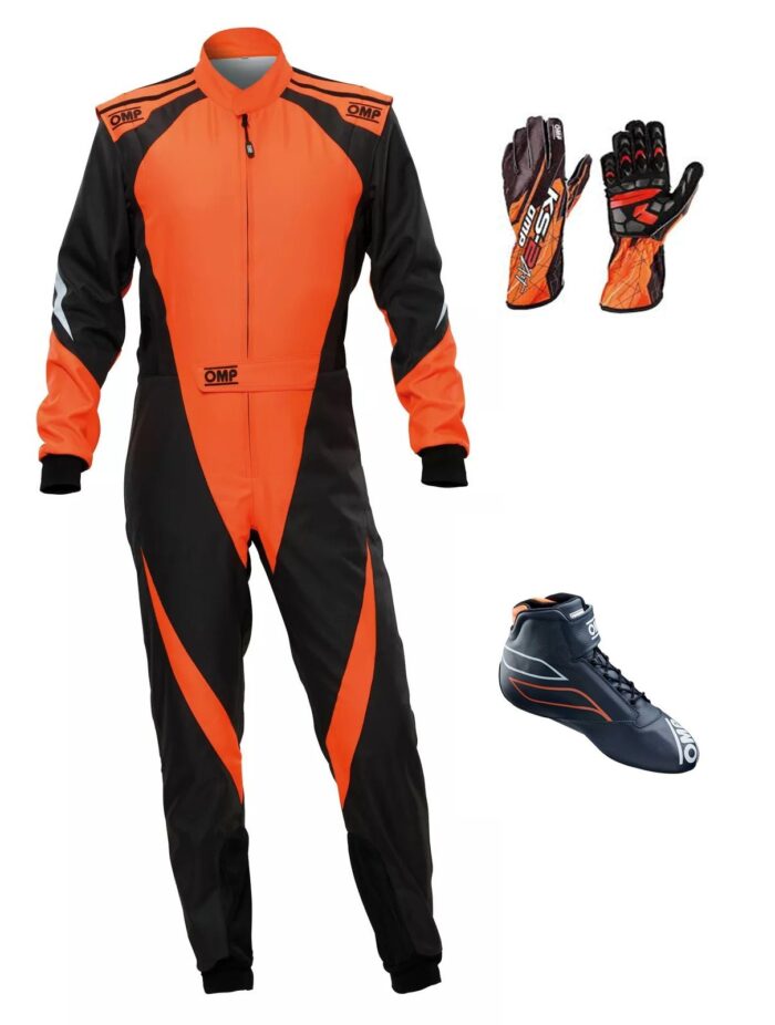 OMP 2025 Go Kart Racing Suit Complete Kit Digital Printed Suit, Gloves & Shoes With Customize Options