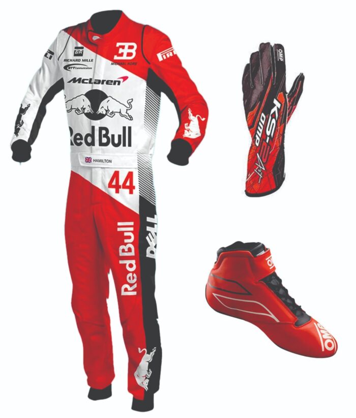 Red Bull 2025 Go Kart Racing Suit Complete Kit Digital Printed Suit, Gloves & Shoes With Customize Options