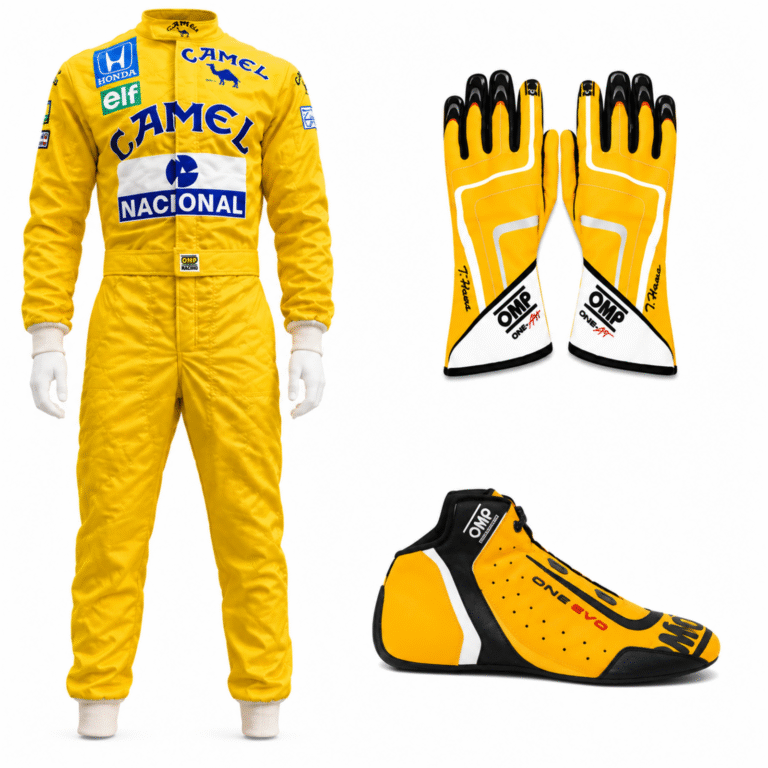 OMP Camel Ayrton Senna Racing Suit Kit | Pro Level 2 Yellow Set OMP Camel Ayrton Senna Racing Suit Kit | Pro Level 2 Yellow Set