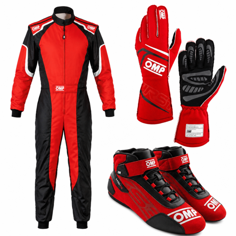 OMP Sport Racing Suit Kit | Red Black Protective Gear Set
