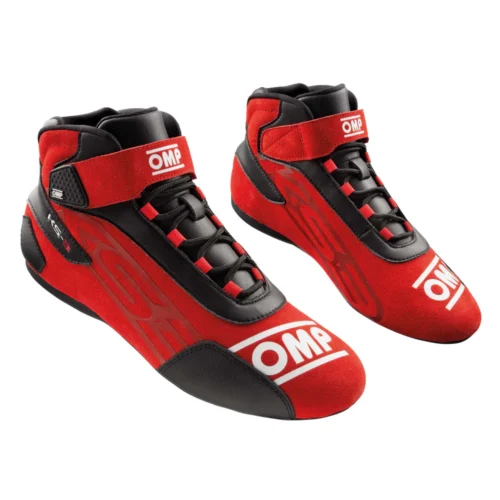 omp ks3 red black white high top racing shoes suede leather boots track day footwear car pedal grip sneakers motorsport boots