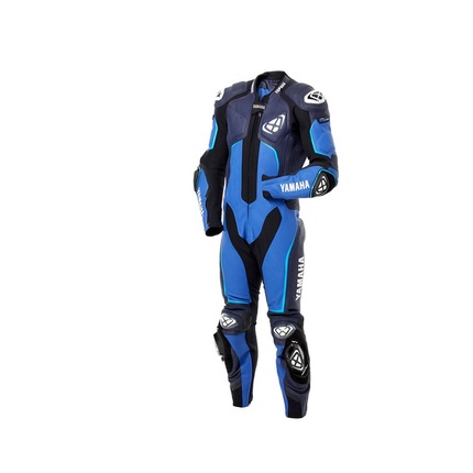 Mens Yamaha Motorcycle Racing Leather Suit Professional Biker Gear with Knee Sliders and Full Body Protection