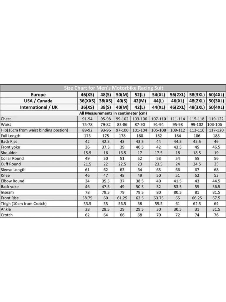 Men’s Leather Motorcycle Racing Suit – Full Body CE Protected Biker Gear