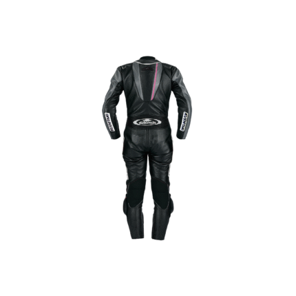 Kushitani Glide Suit KL-0065XX Ladies One-Piece Leather Motorcycle Racing Suit - Black / Gray / Pink Track Leathers