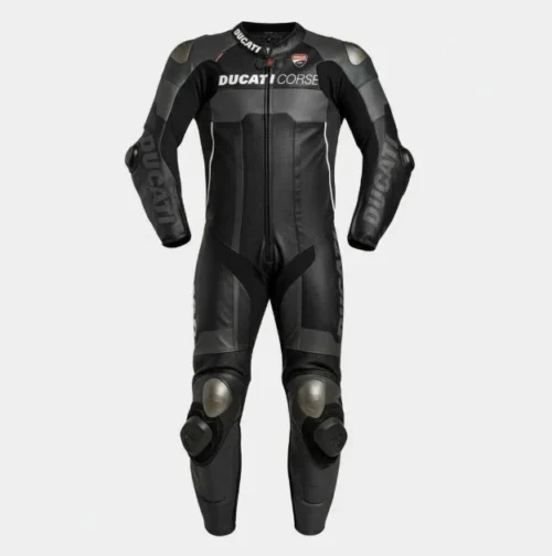 Ducati Corse Stealth One-Piece Leather Motorcycle Racing Suit