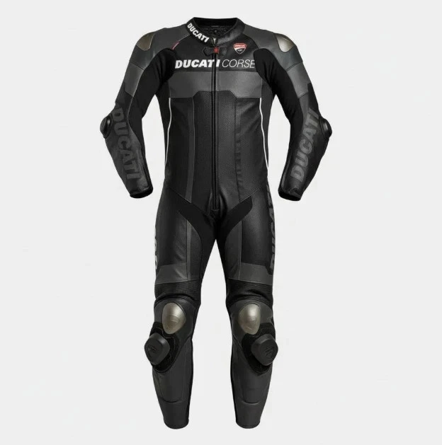 Ducati Corse Stealth One-Piece Leather Motorcycle Racing Suit