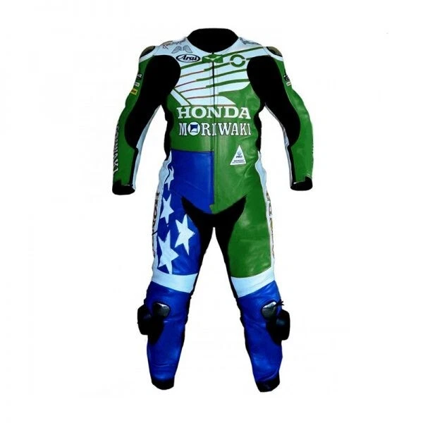Honda Moriwaki Racing One-Piece Leather Motorcycle Racing Suit