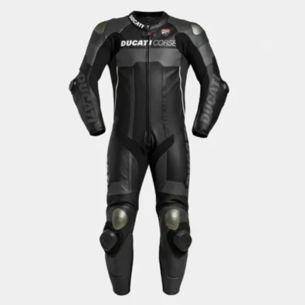 Ducati Corse Stealth One-Piece Leather Motorcycle Racing Suit