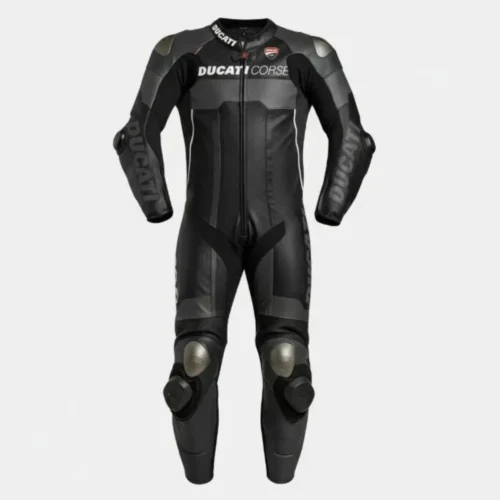 Ducati Corse Stealth One-Piece Leather Motorcycle Racing Suit