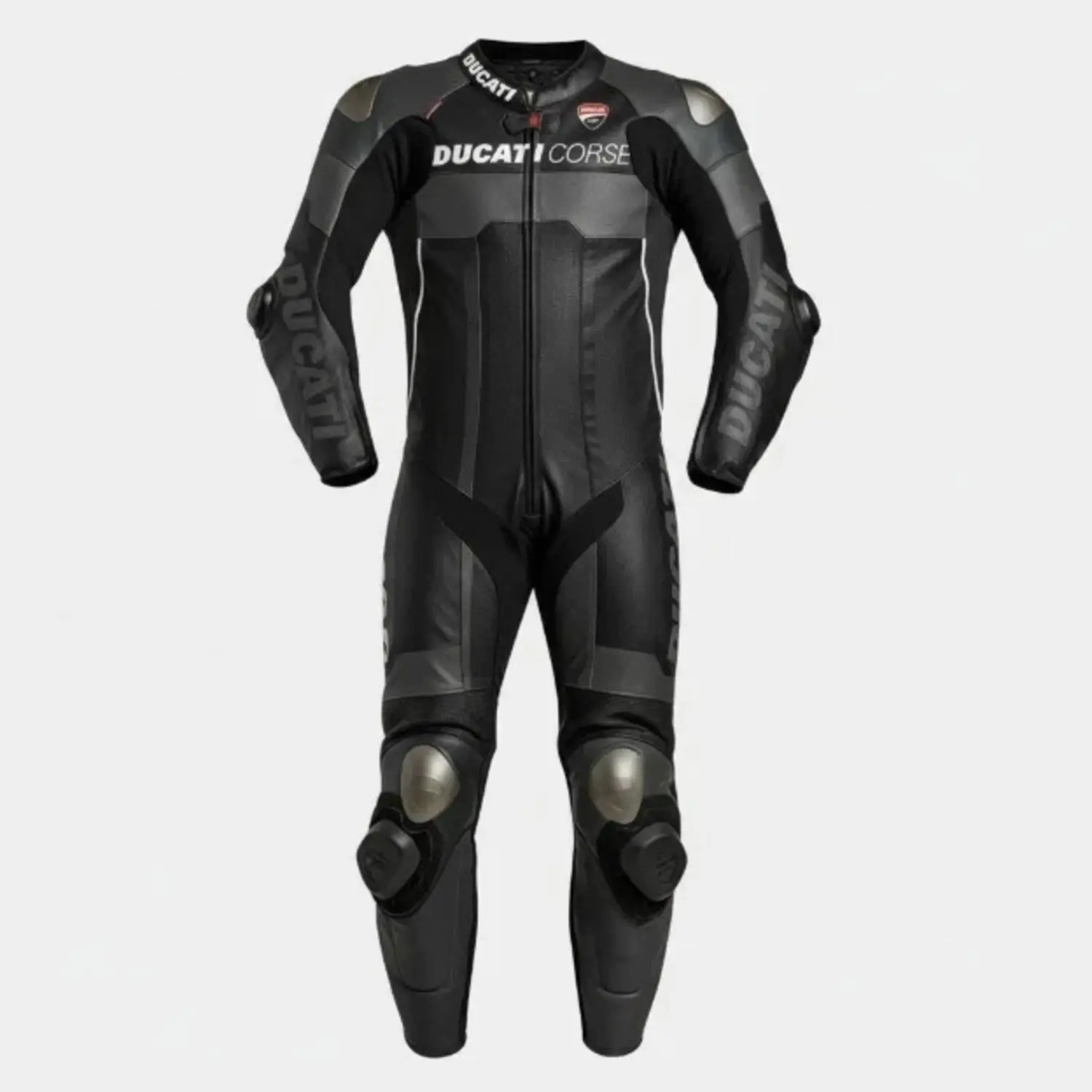 Ducati Corse Stealth One-Piece Leather Motorcycle Racing Suit
