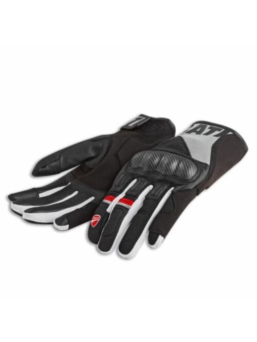 Ducati Leather Motorcycle Gloves – Sport Protective Riding Gloves with Carbon Knuckle Shield