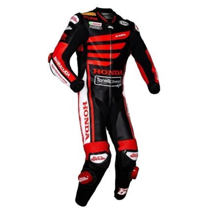 Nicky Hayden WSBK Honda 2015 One-Piece Leather Motorcycle Racing Suit – Premium Track Day Performance Suit