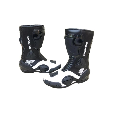Premium Honda Racing Motorbike Leather Boots – Motorcycle Riding Protective Sports Touring Footwear