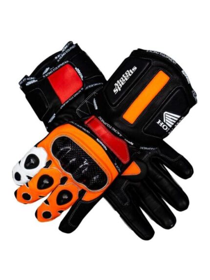 Honda Racing Leather Motorbike Gloves – Premium Protection for Street & Track Riders