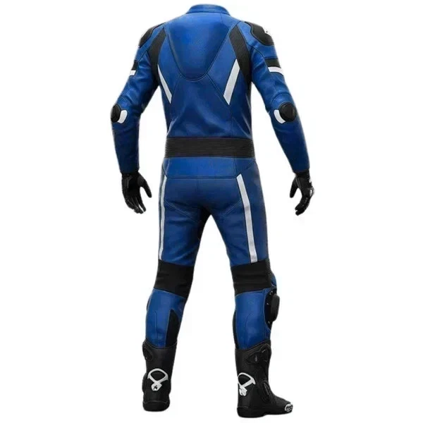 Yamaha Racing One-Piece Leather Motorcycle Racing Suit - Blue / White / Black Professional Performance Track Biker Suit