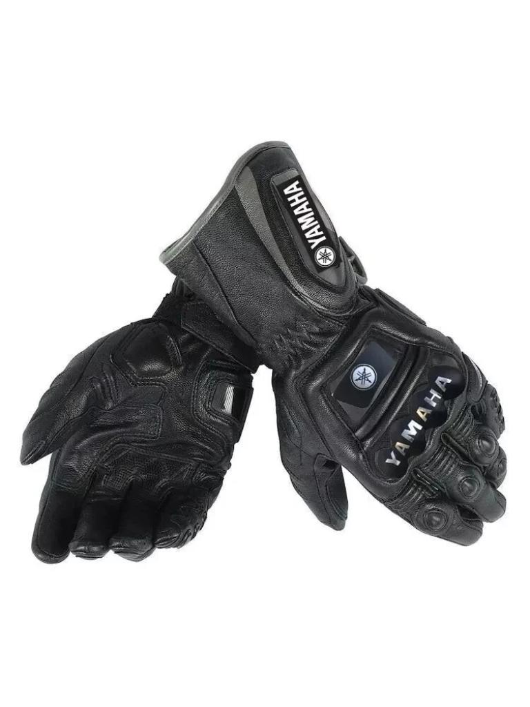 Premium Racing Motorbike Leather Gloves with Knuckle Armor
