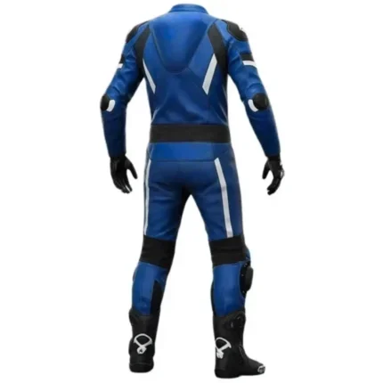 Yamaha Racing One-Piece Leather Motorcycle Racing Suit - Blue / White / Black Professional Performance Track Biker Suit