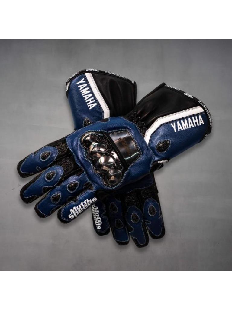 Premium Racing Motorbike Leather Gloves with Knuckle Armor