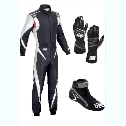 OMP Go Kart Racing Suit Complete Kit Digital Printed Suit, Gloves & Shoes With Customize Options
