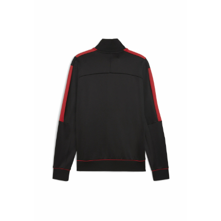 Ferrari Black Polyester Tracksuit with Full-Zip Jacket and Tapered Trousers