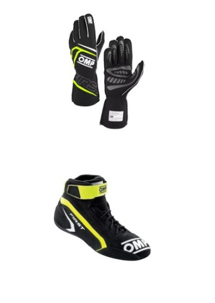 OMP Go Kart Racing Suit Complete Kit Digital Printed Suit, Gloves & Shoes With Customize Options