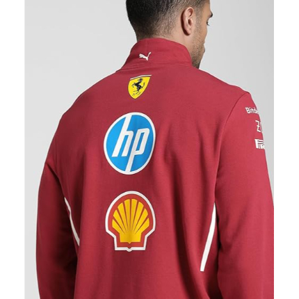 Ferrari Polyester Fleece Tracksuit – Full-Zip Jacket and Trousers with Team Logos
