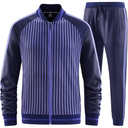 Men’s Retro Polyester Fleece Track Suit for Training & Style