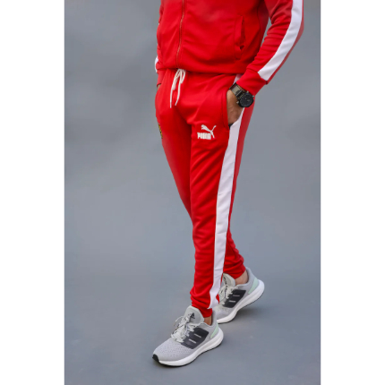 Ferrari Polyester Tracksuit – Full-Zip Jacket and Trousers with Clean Team Styling
