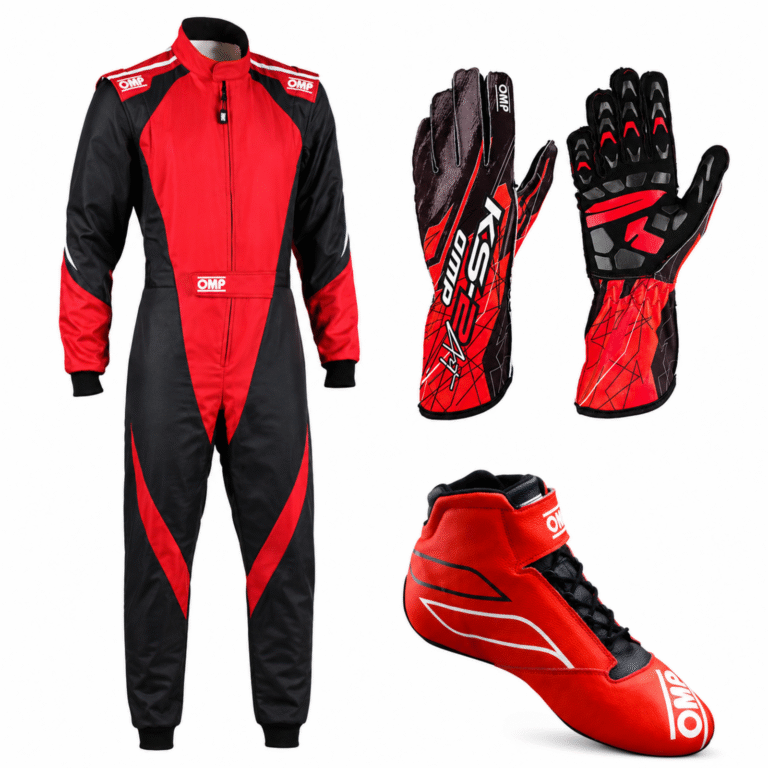 OMP KS-3 Racing Suit Kit | Level 2 Red Black Karting Gear Set OMP KS-3 Racing Suit Kit | Level 2 Red Black Karting Gear Set