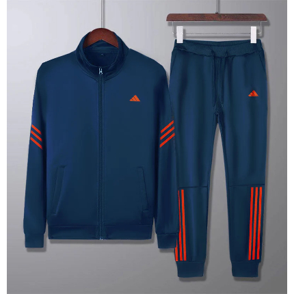 Men’s Polyester Fleece 3-Stripes Track Suit Set