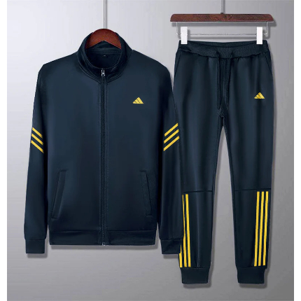 Men’s Polyester Fleece 3-Stripes Track Suit Set
