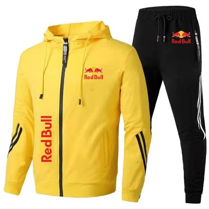 Red Bull Racing Tracksuit – Full-Zip Hoodie and Trousers Set with Printed Motorsport Graphics