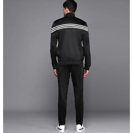 Men’s Polyester Fleece 3-Stripes Track Suit Set