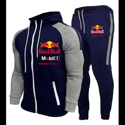 Red Bull Racing Two-Piece Tracksuit – Full-Zip Hoodie and Track Pants in Polyester Fleece
