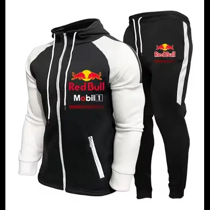 Red Bull Racing Two-Piece Tracksuit – Full-Zip Hoodie and Track Pants in Polyester Fleece