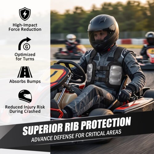 Go Kart Rib Protector for Adults & Youth – Adjustable Racing Chest Guard with Impact-Resistant Rib Protection - Thumbnail Image 3