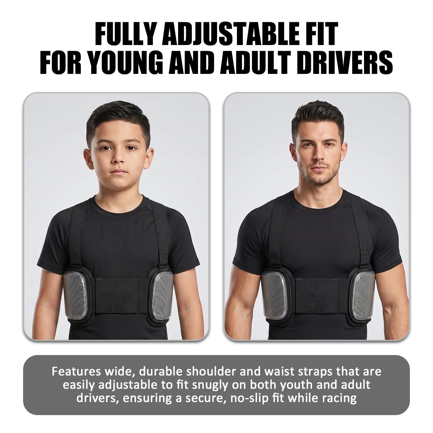Go Kart Rib Protector for Adults & Youth – Adjustable Racing Chest Guard with Impact-Resistant Rib Protection - Image 4