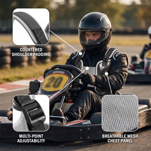 Go Kart Rib Protector for Adults & Youth – Adjustable Racing Chest Guard with Impact-Resistant Rib Protection - Thumbnail Image 5