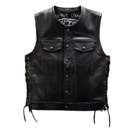 Sons of Anarchy Leather Vest – Cowhide Motorcycle Club Vest with Patches