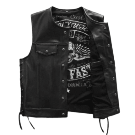Sons of Anarchy Leather Vest – Cowhide Motorcycle Club Vest with Patches