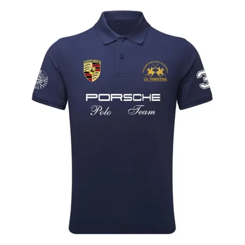 Porsche Polo Team Cotton Shirt & Go Kart Racing Shirt – Digital Printed Level 2 Made to Measure Performance Wear