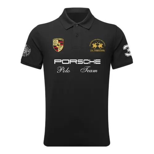 Porsche Polo Team Cotton Shirt & Go Kart Racing Shirt – Digital Printed Level 2 Made to Measure Performance Wear