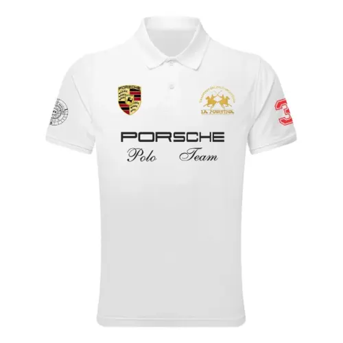 Porsche Polo Team Cotton Shirt & Go Kart Racing Shirt – Digital Printed Level 2 Made to Measure Performance Wear