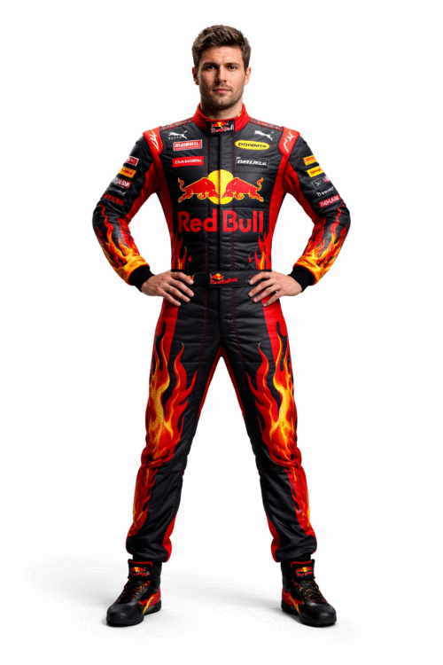 Red Bull Go Kart Racing Suit Level 2 Digital Printed Made-to-Measure Karting Performance Gear