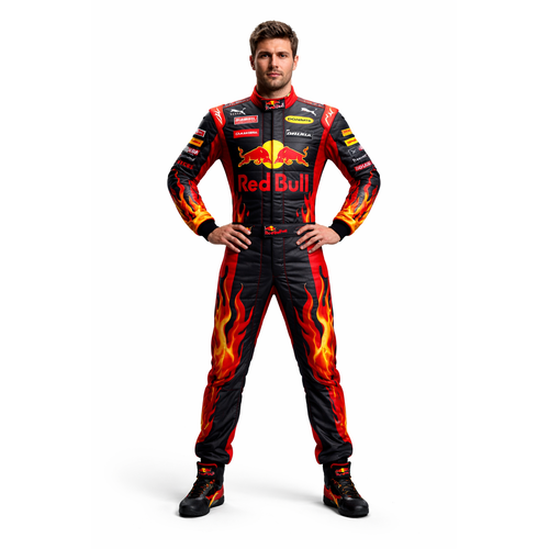 Red Bull Go Kart Racing Suit Level 2 Digital Printed Made-to-Measure Karting Performance Gear