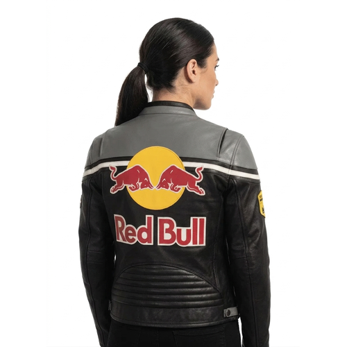 Women’s Red Bull Racing Leather Jacket Black Grey Biker Jacket