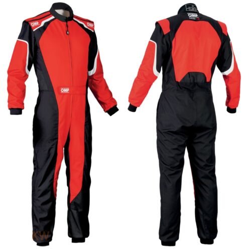 OMP KS-3 red and black kart suit CIK-FIA Level 2 go kart racing suit OMP KS-3 red and black kart suit CIK-FIA Level 2 go kart racing suit
